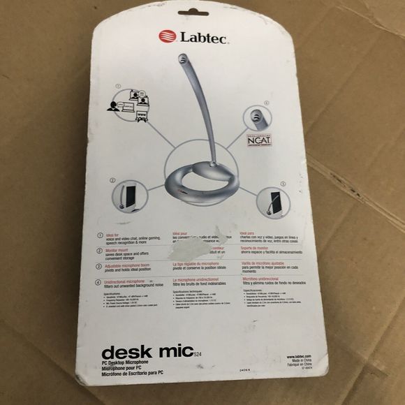 NEW SEALED Labtec Desk Mic 524 Desktop Microphone - New in package. - Picture 3 of 4